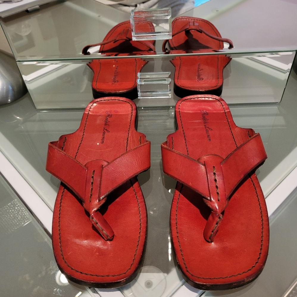 Ralph Lauren 100% Leather Sandals, Made in Italy